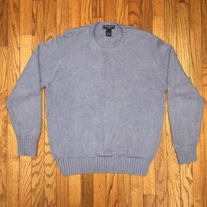Blue cotton crew neck sweater Large Cremieux